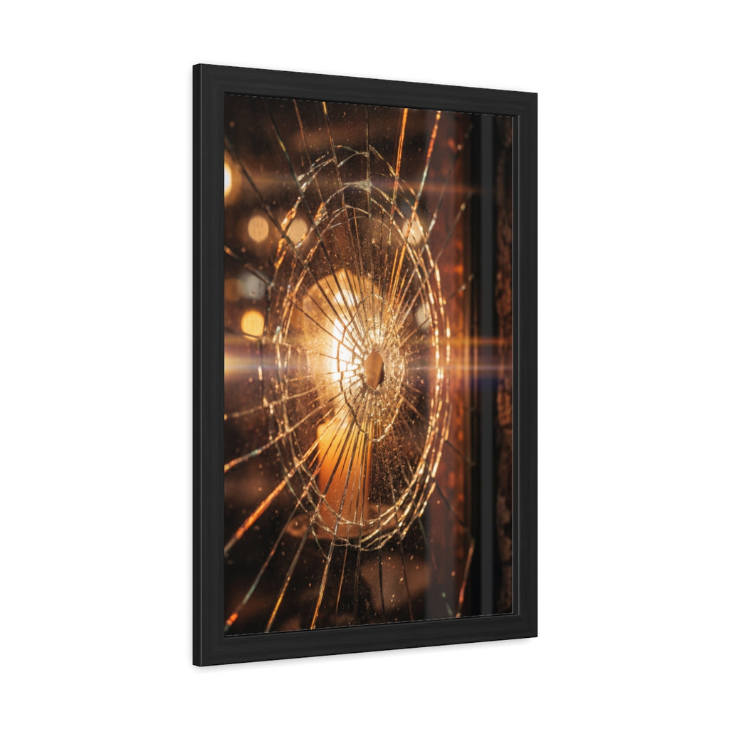 Framed Poster - Moody Fractured Glass — Portrait