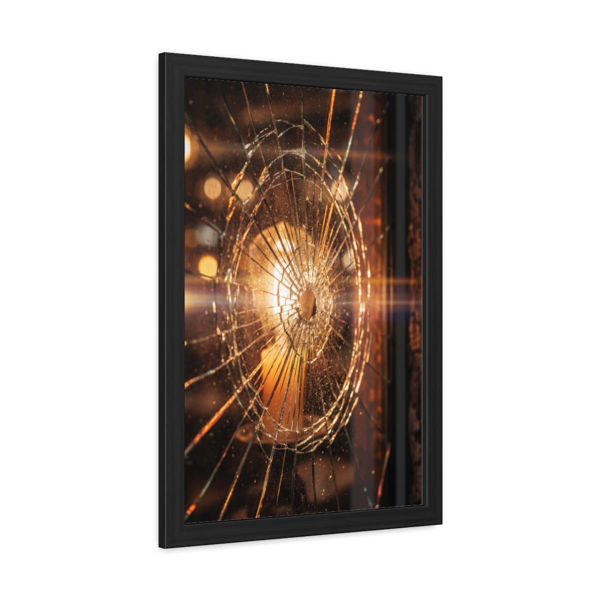 Framed Poster - Moody Fractured Glass — Portrait