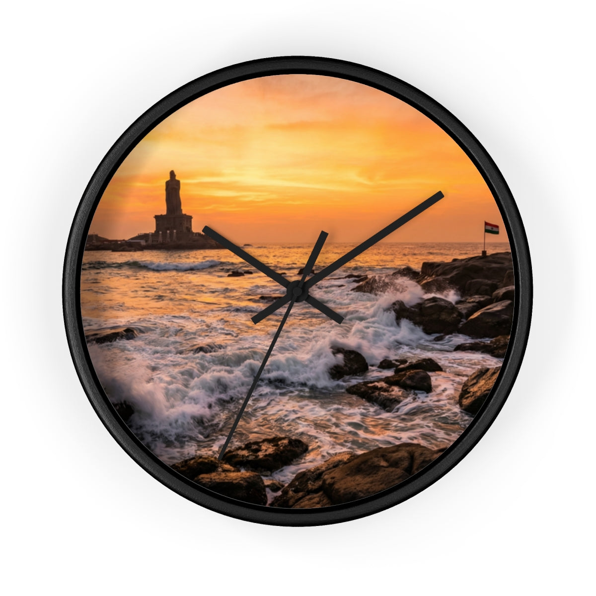 Wall Clock - Golden Coastal Horizon