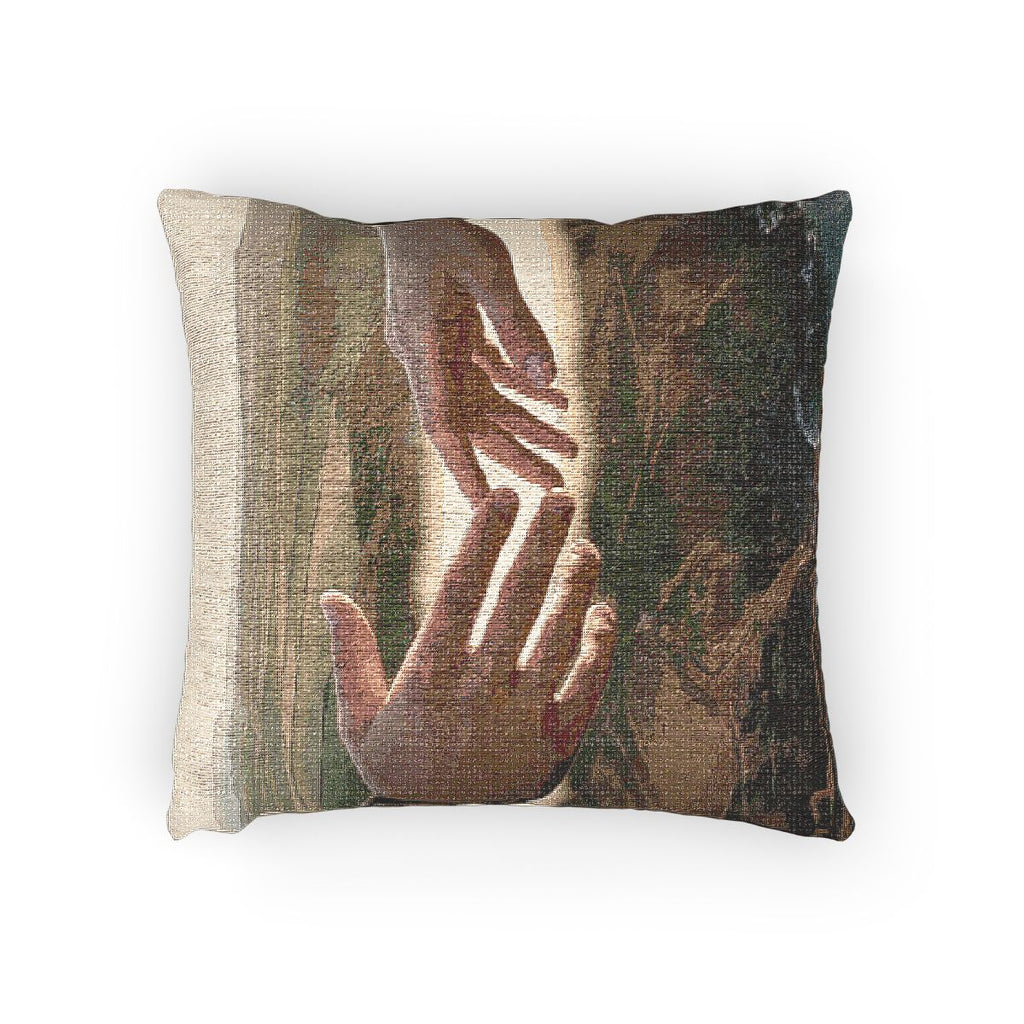 Woven Pillow - The Infinite Touch | Ethereal Coastal Art |...