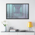 Framed Posters - Liminal Corridor Fog Art Print — Landscape...