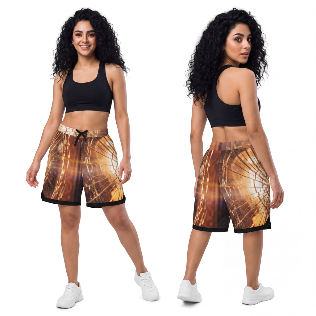 Basketball Rib Shorts - Shattered Light Golden Art Print |...