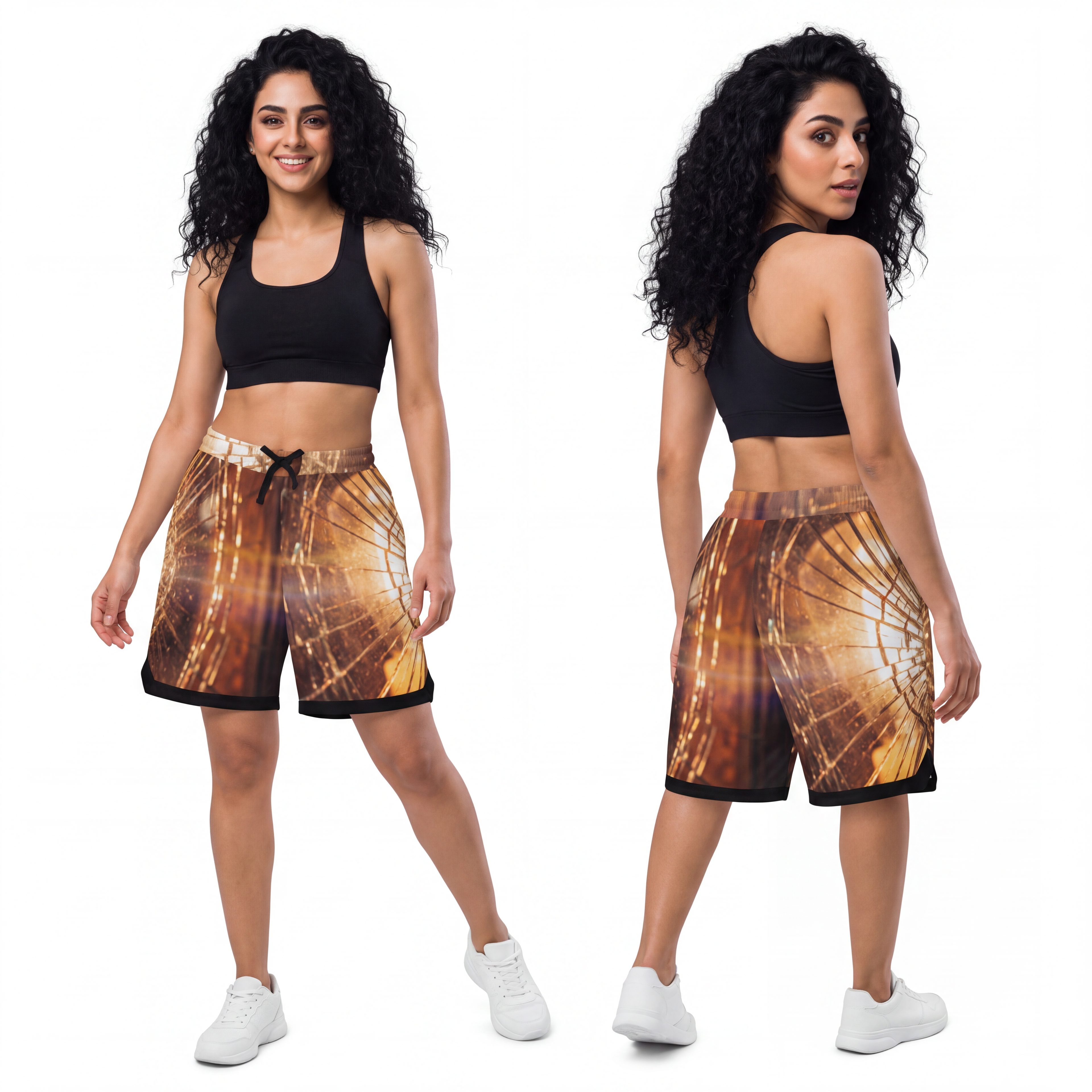 Basketball Rib Shorts - Shattered Light Golden Art Print |...