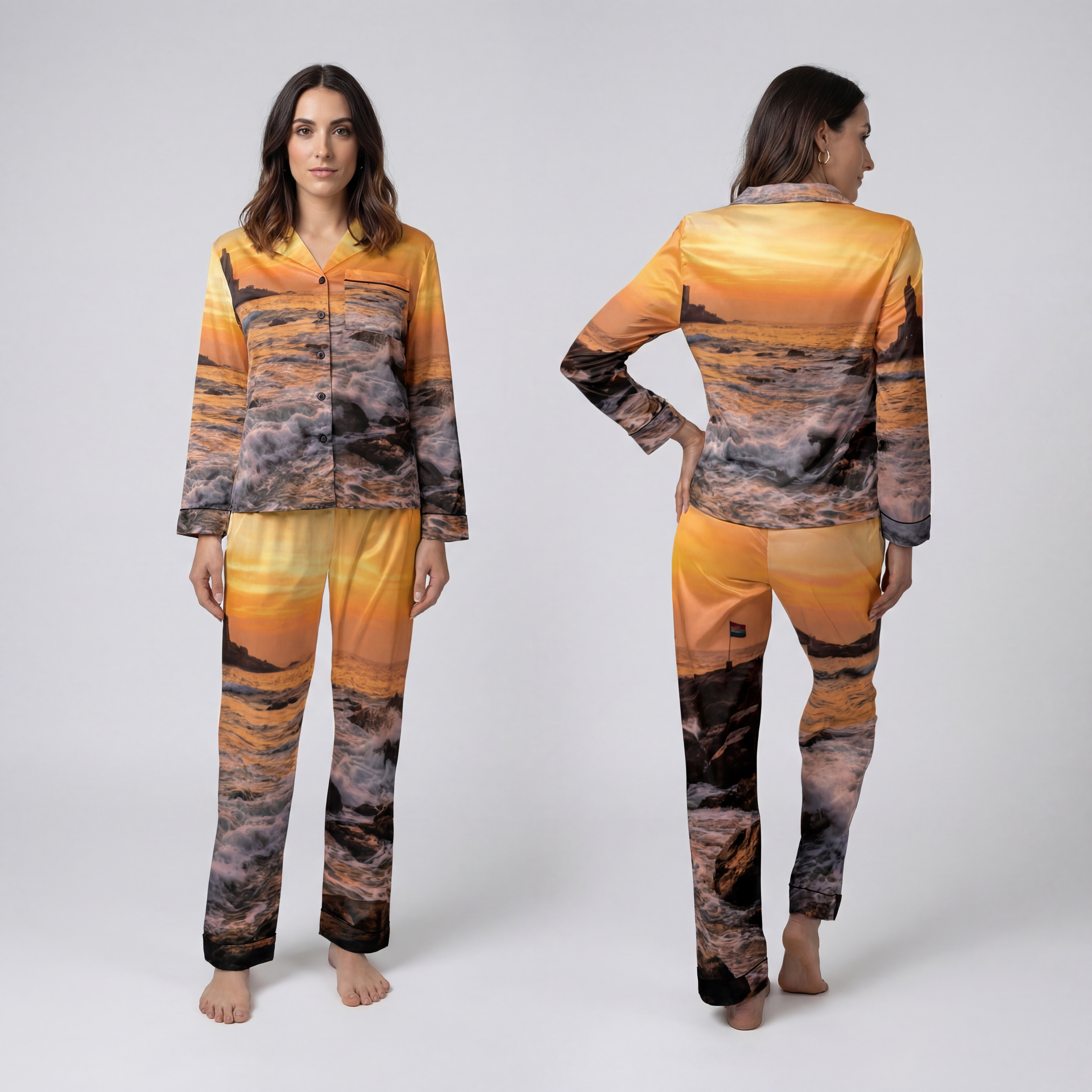 Women's Satin Pajamas - Majestic Dawn