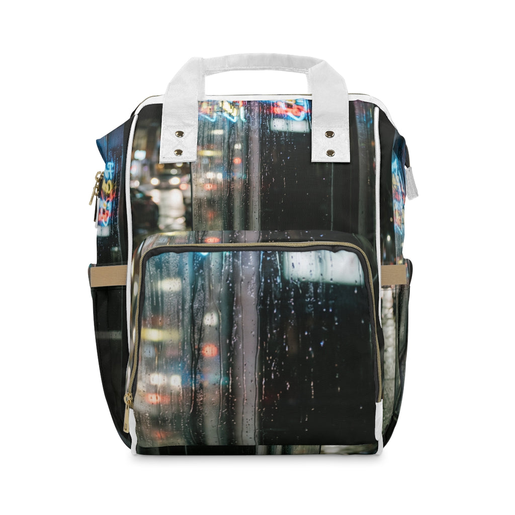 Neon Rain Phone Booth Diaper Backpack