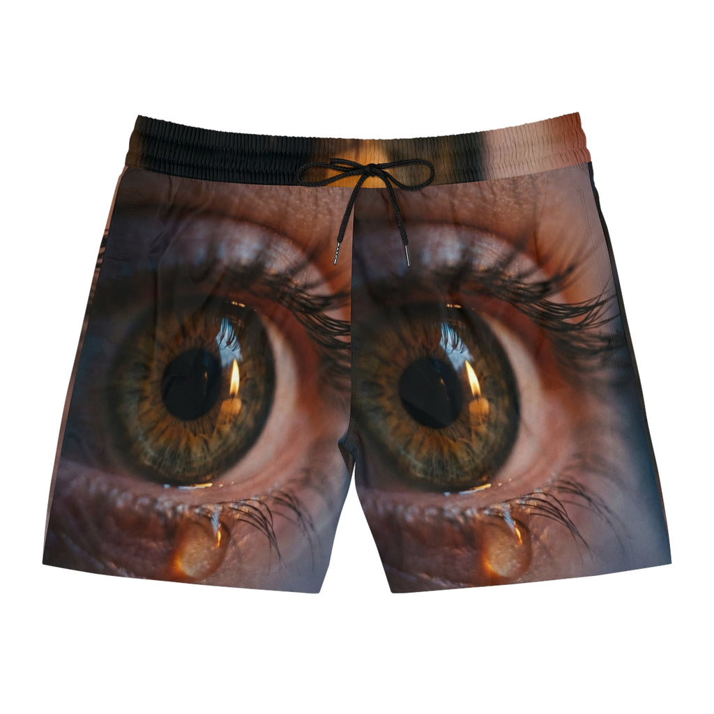 Men's Mid-Length Swim Shorts - Amber Iris Reflection Fine......