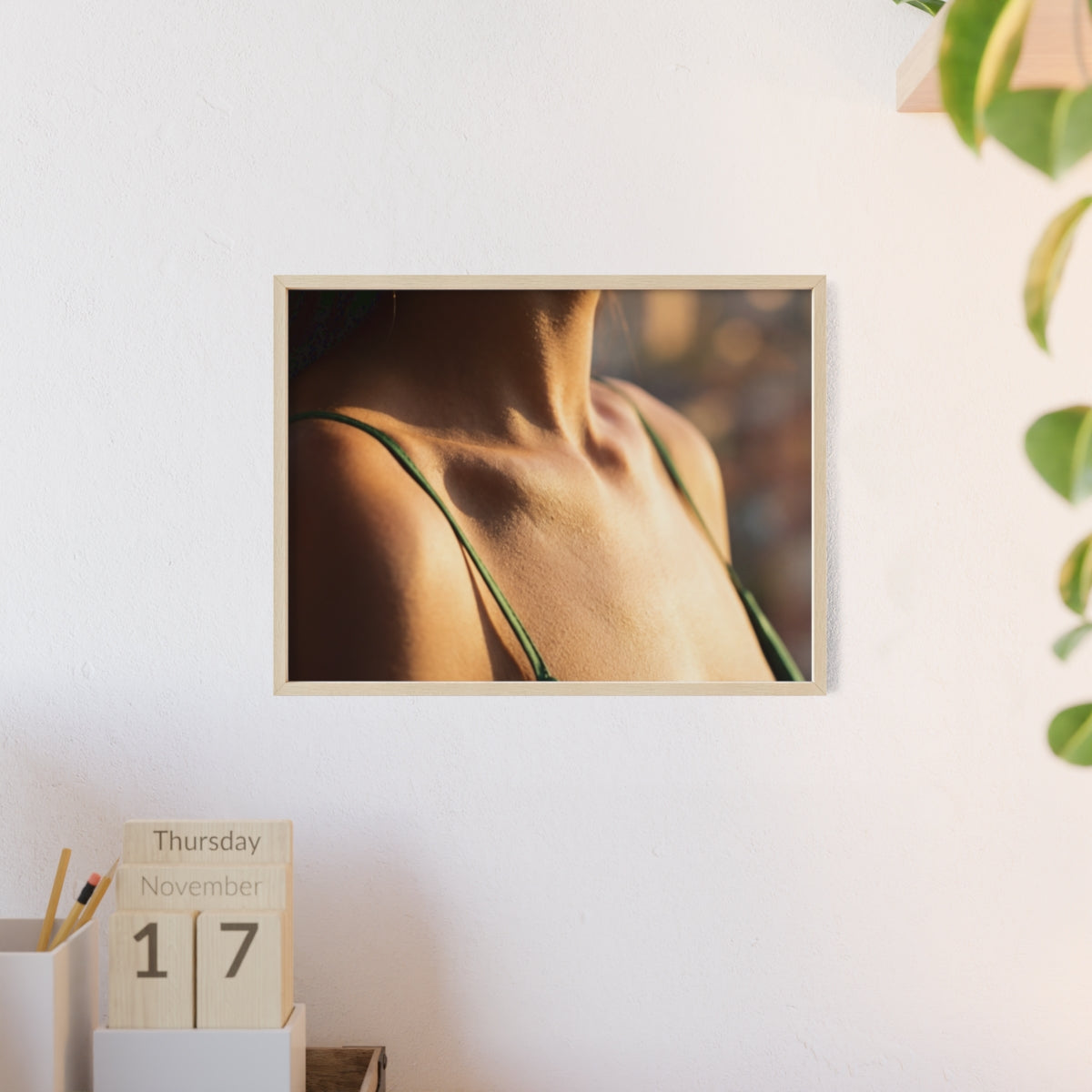 Poster with Wooden Frame - Sunlit Portrait
