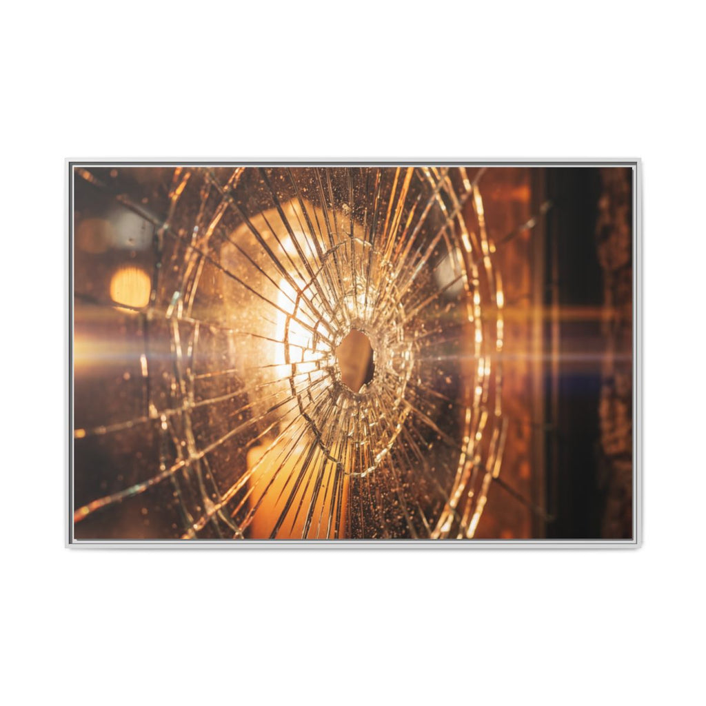 Matte Canvas, Framed - Golden Fractured Art — White / 1.25"...