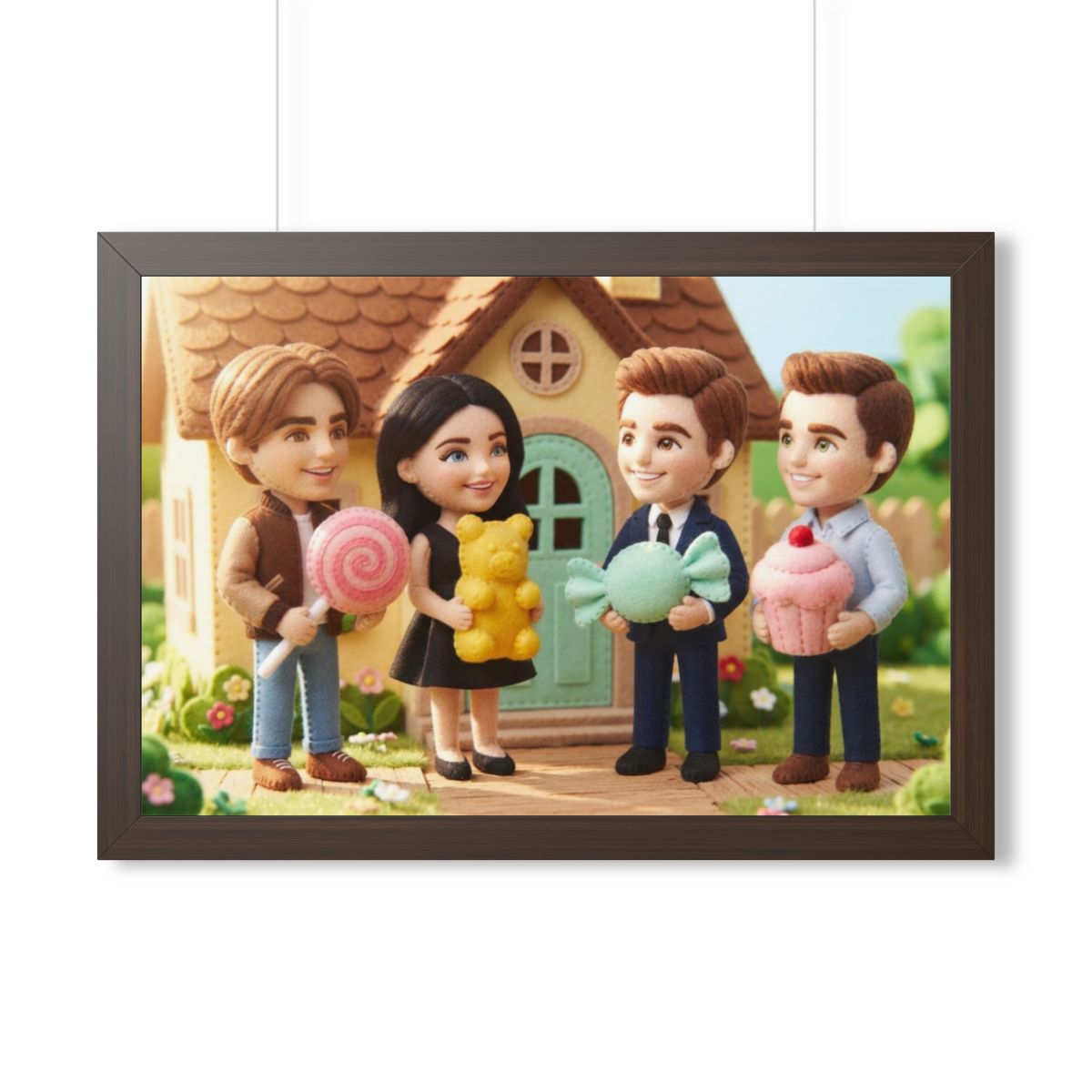 Framed Horizontal Poster - Felt Sweet Cottage — Walnut... |...