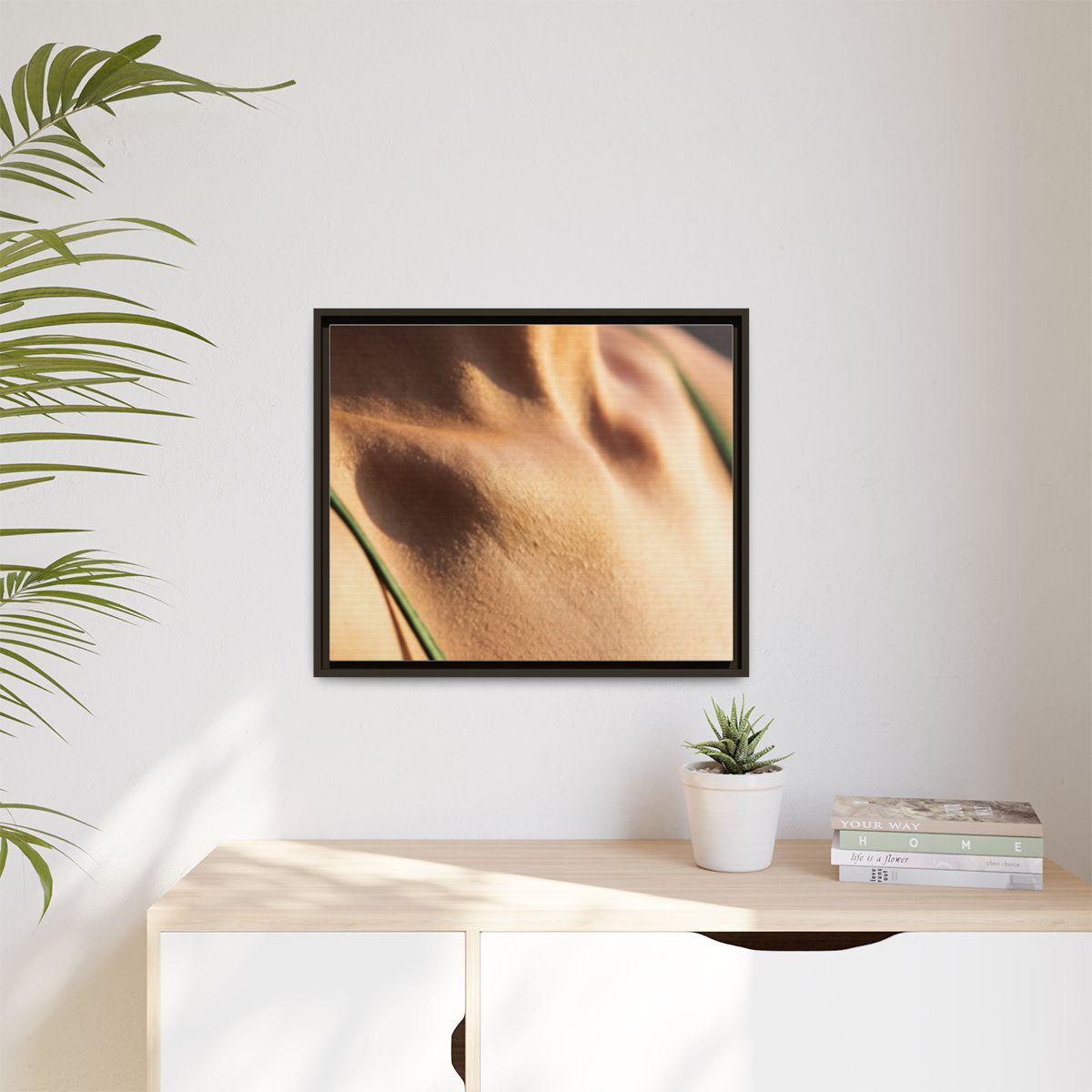 Golden Hour Matte Canvas - Framed Sunset Wall Art — Espresso...