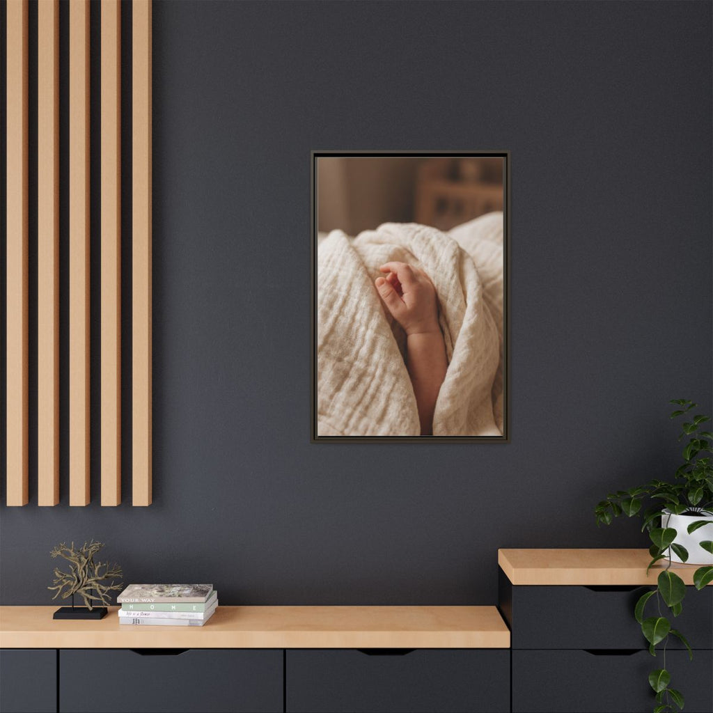 Framed Matte Canvas - Tender Newborn Hand (8×10, 9×12... |...