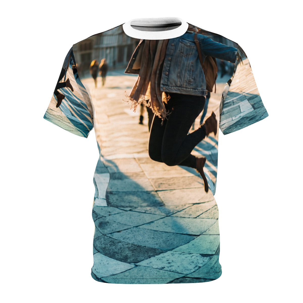 Venice Travel Street Scene Unisex Cut & Sew Tee