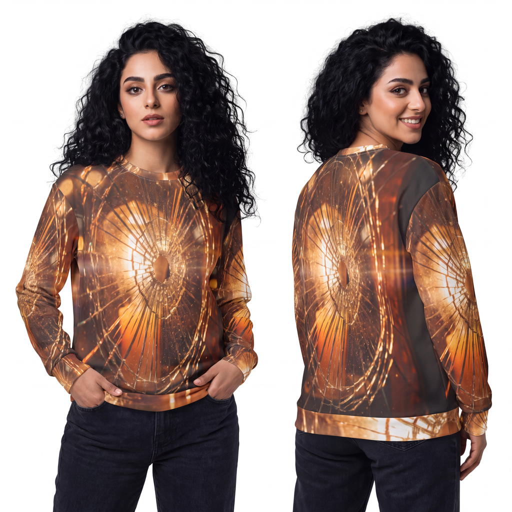 Unisex Sweatshirt - Golden Fracture Wall Art - Moody... |...