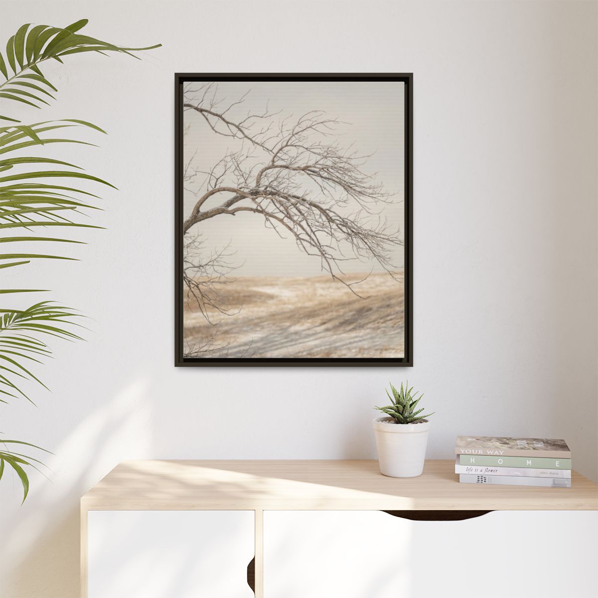 Matte Canvas, Framed - Winter Branch Solitude Landscape —......