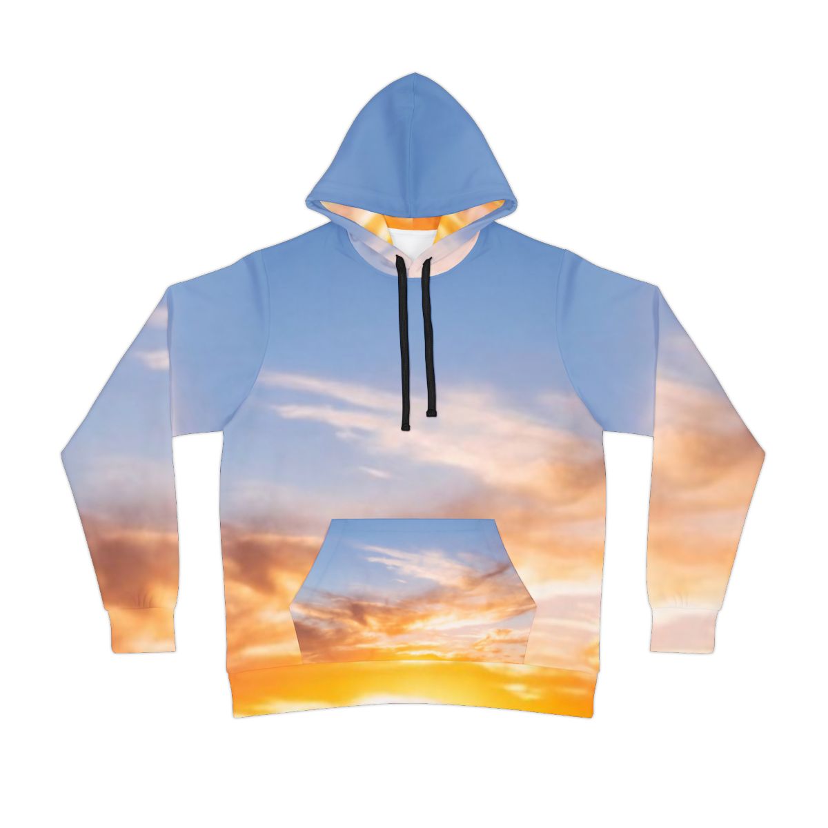 Men's Athletic Hoodie - Sunset Mountain Trail | Echovira...