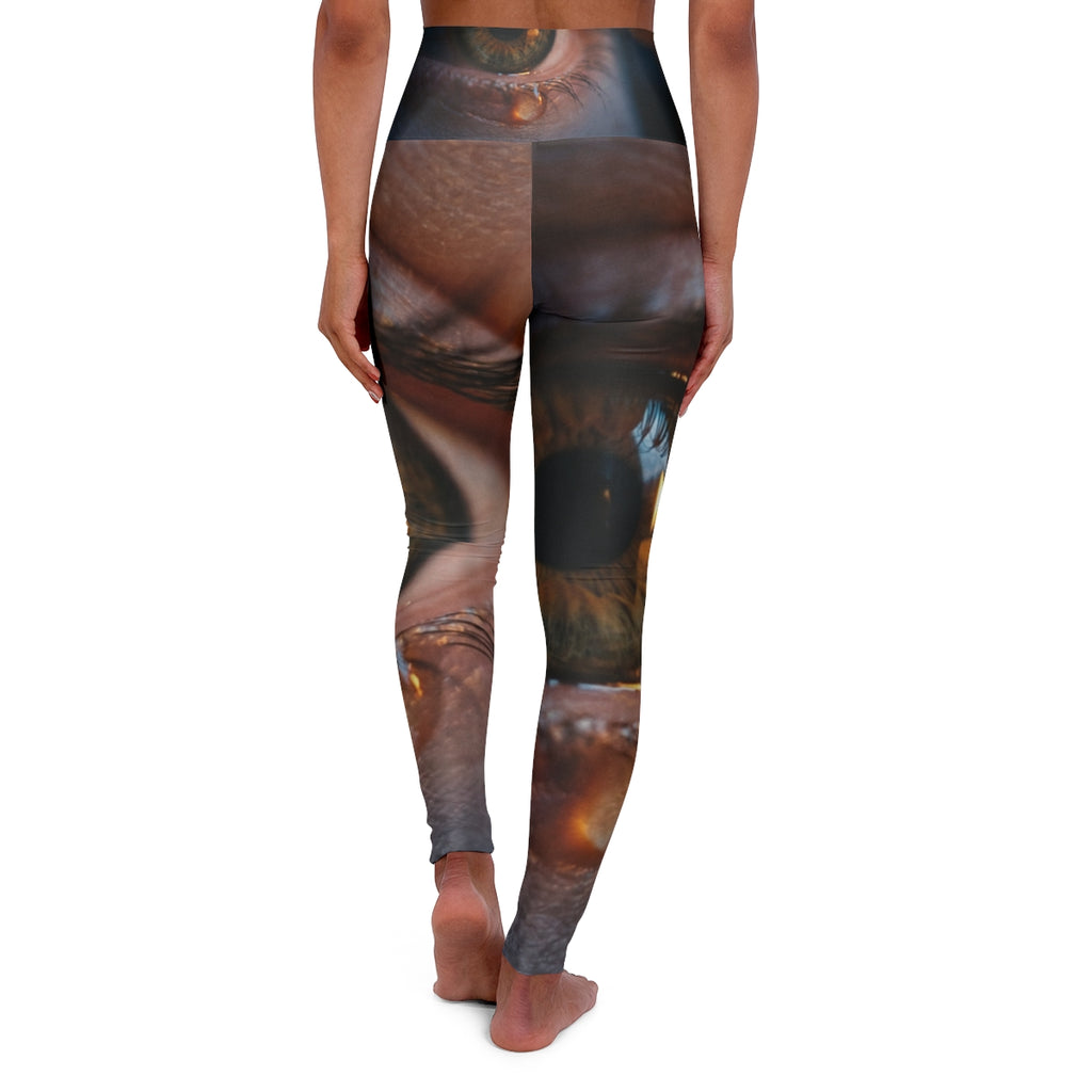 High Waisted Yoga Leggings - Midnight Flow