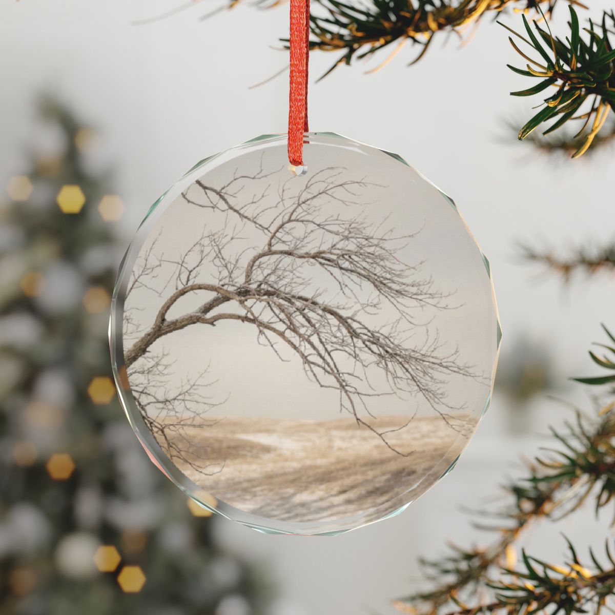 Glass Ornament - Serene Winter Tree