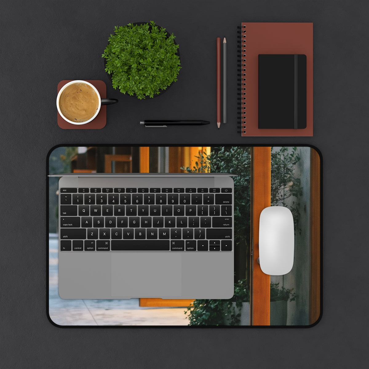 Desk Mat - Twilight Walkway Modern Workspace | Echovira...