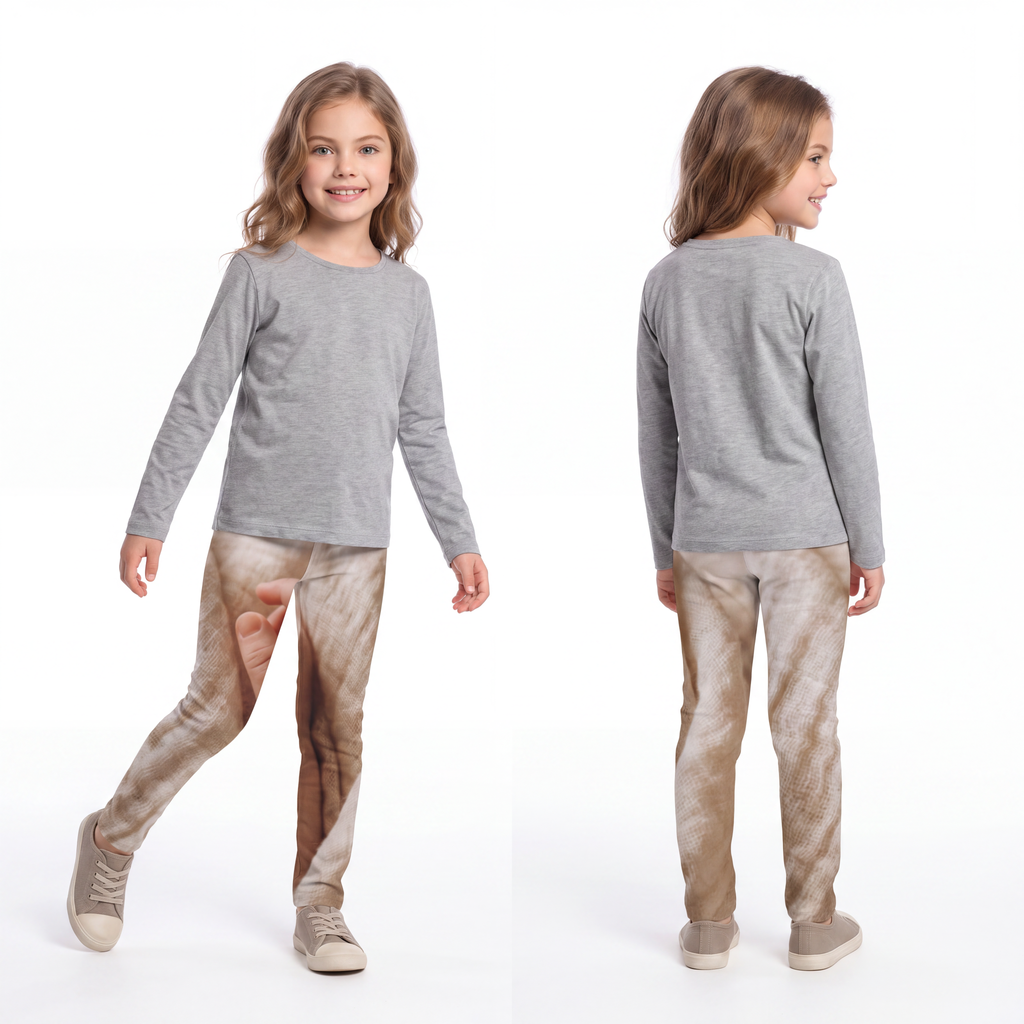 Kids Leggings - Cozy Baby Hand in Soft Blanket Print |...