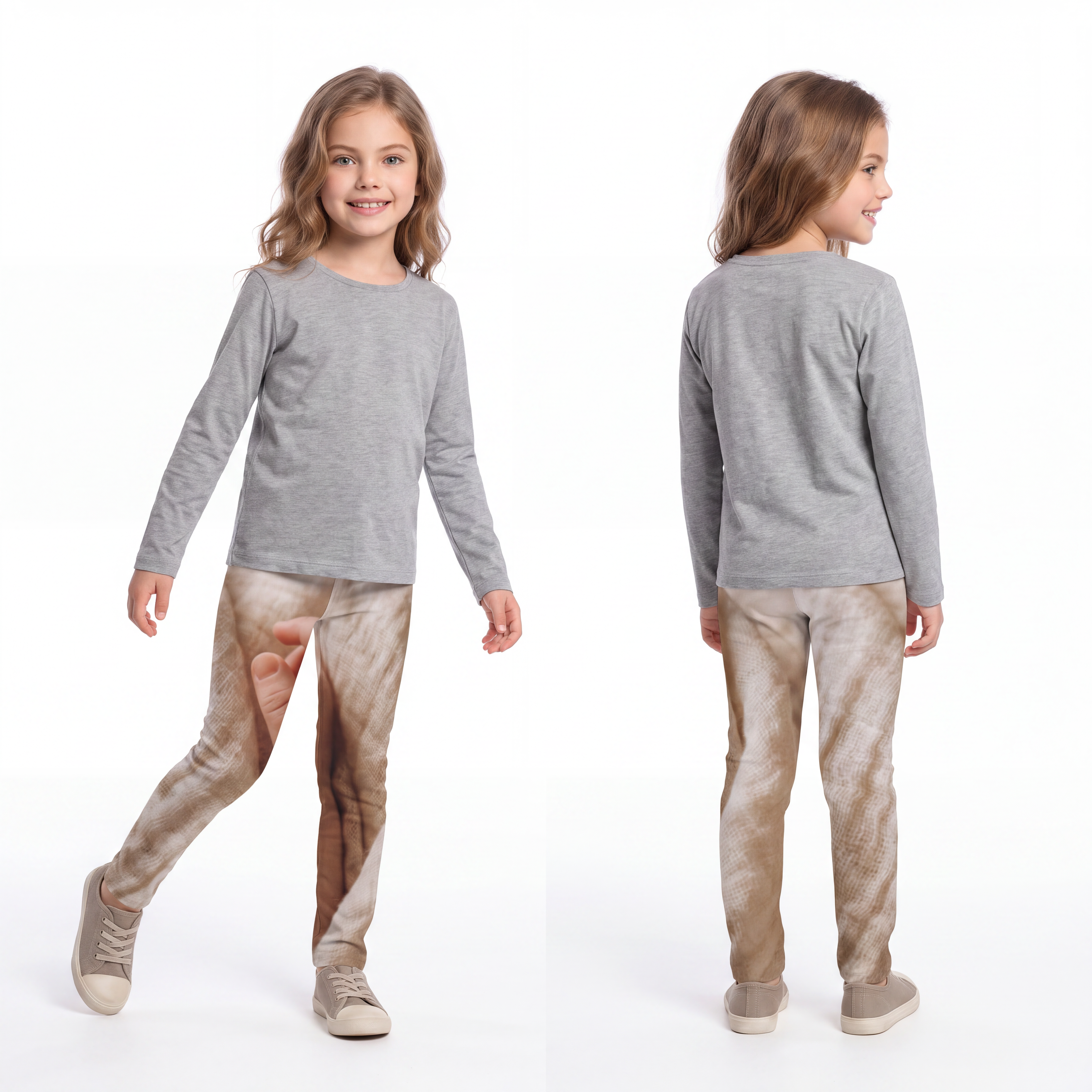 Kids Leggings - Cozy Baby Hand in Soft Blanket Print |...