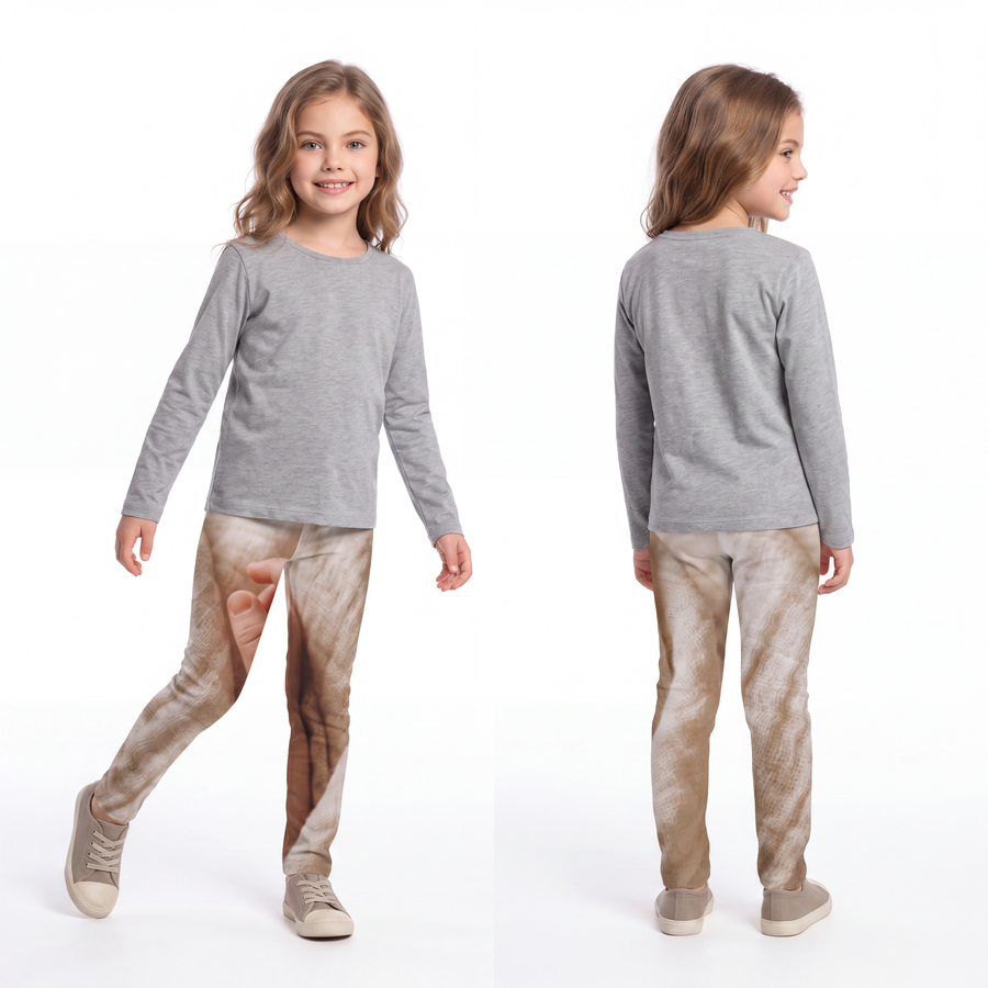 Kids Leggings - Cozy Baby Hand in Soft Blanket Print