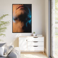 Matte Canvas, Framed - Neon Shadows Cinematic Portrait Art...