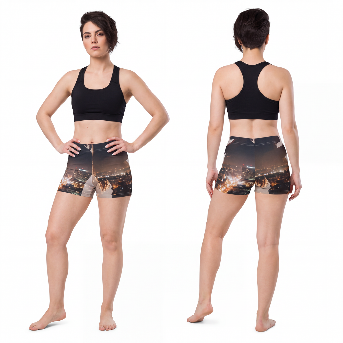 Women's Shorts - City Twilight Lights | Echovira Gallery