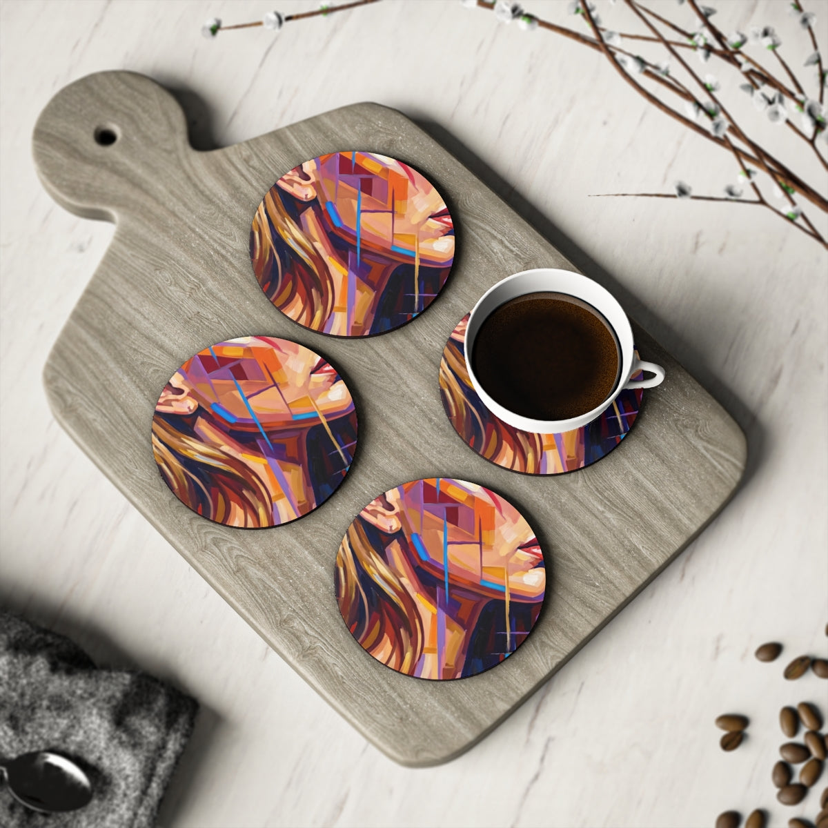 Coasters - Shattered Elegance (1 & 4 pcs) | Echovira Gallery