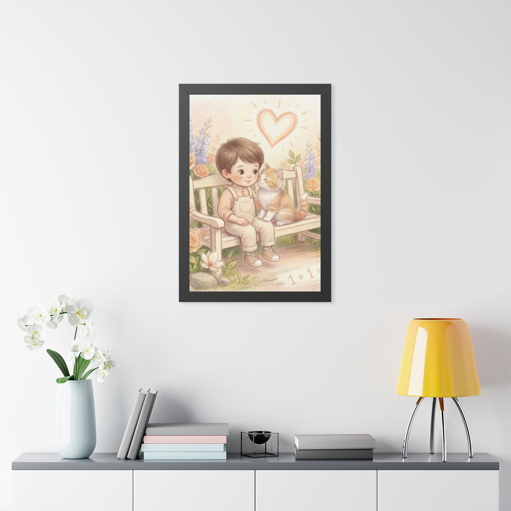 Framed Vertical Poster - Tender Garden Friendship Storybook...