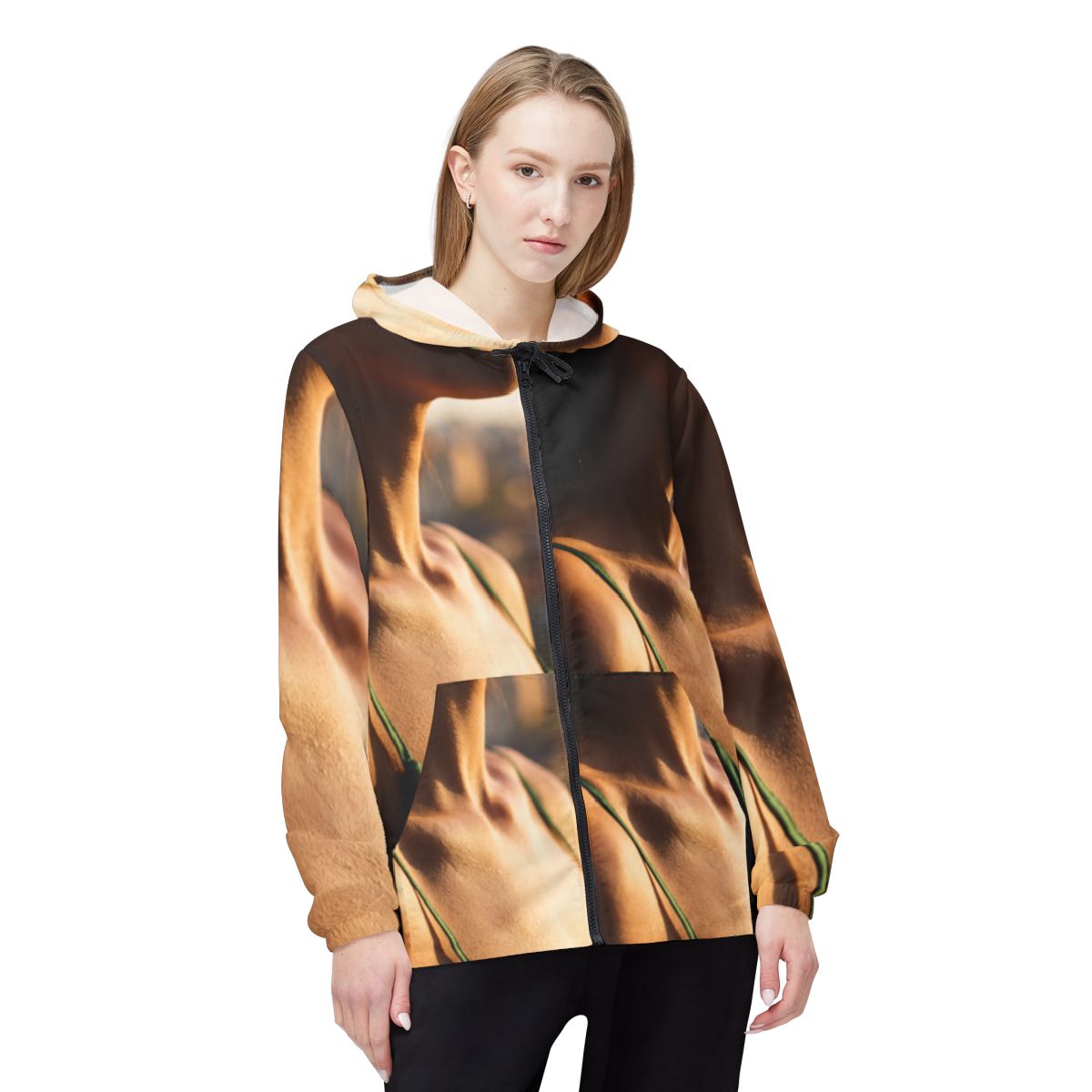 Golden Hour Windbreaker - Emerald Sunset Layer | Echovira...