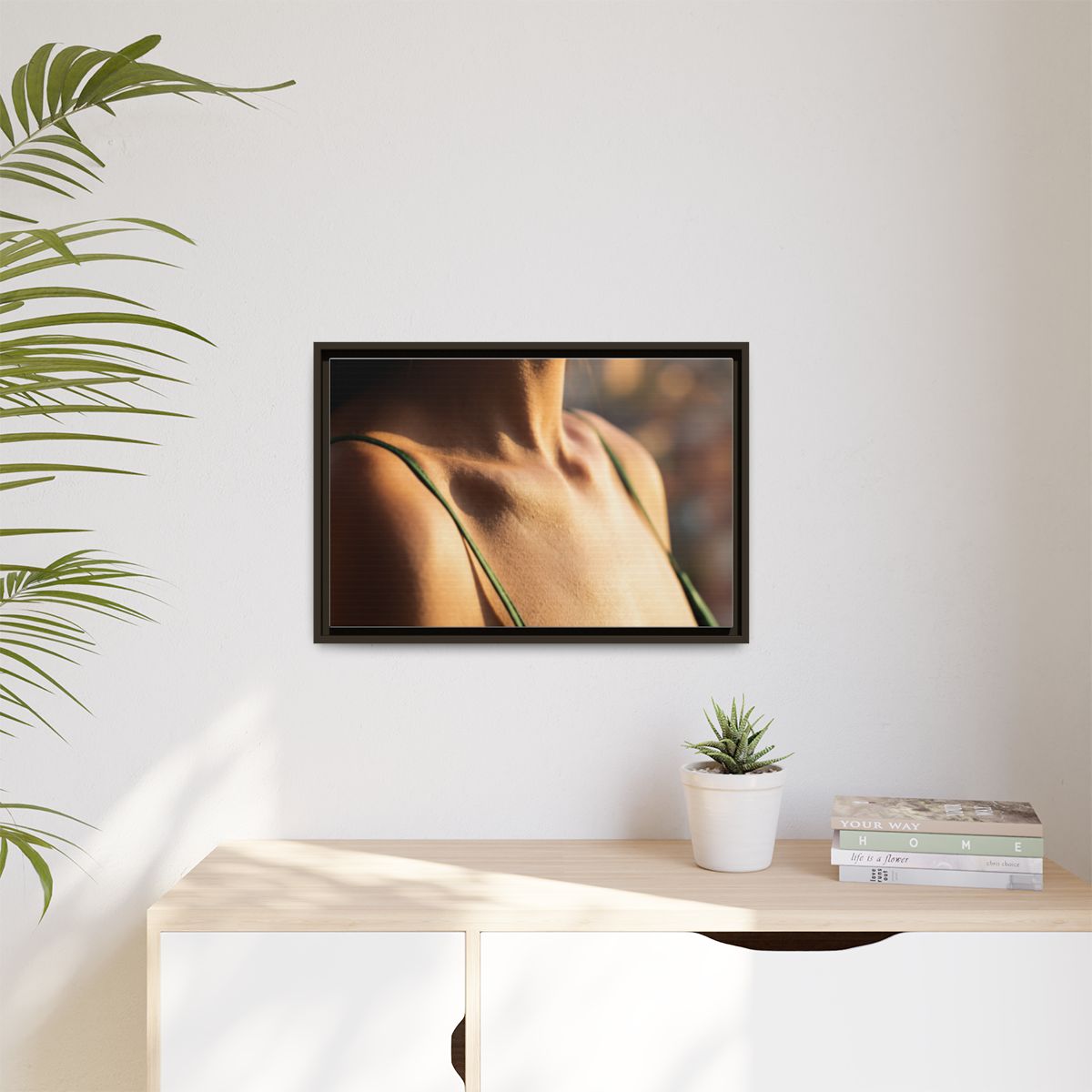 Golden Hour Matte Canvas - Framed Sunset Wall Art — Espresso...