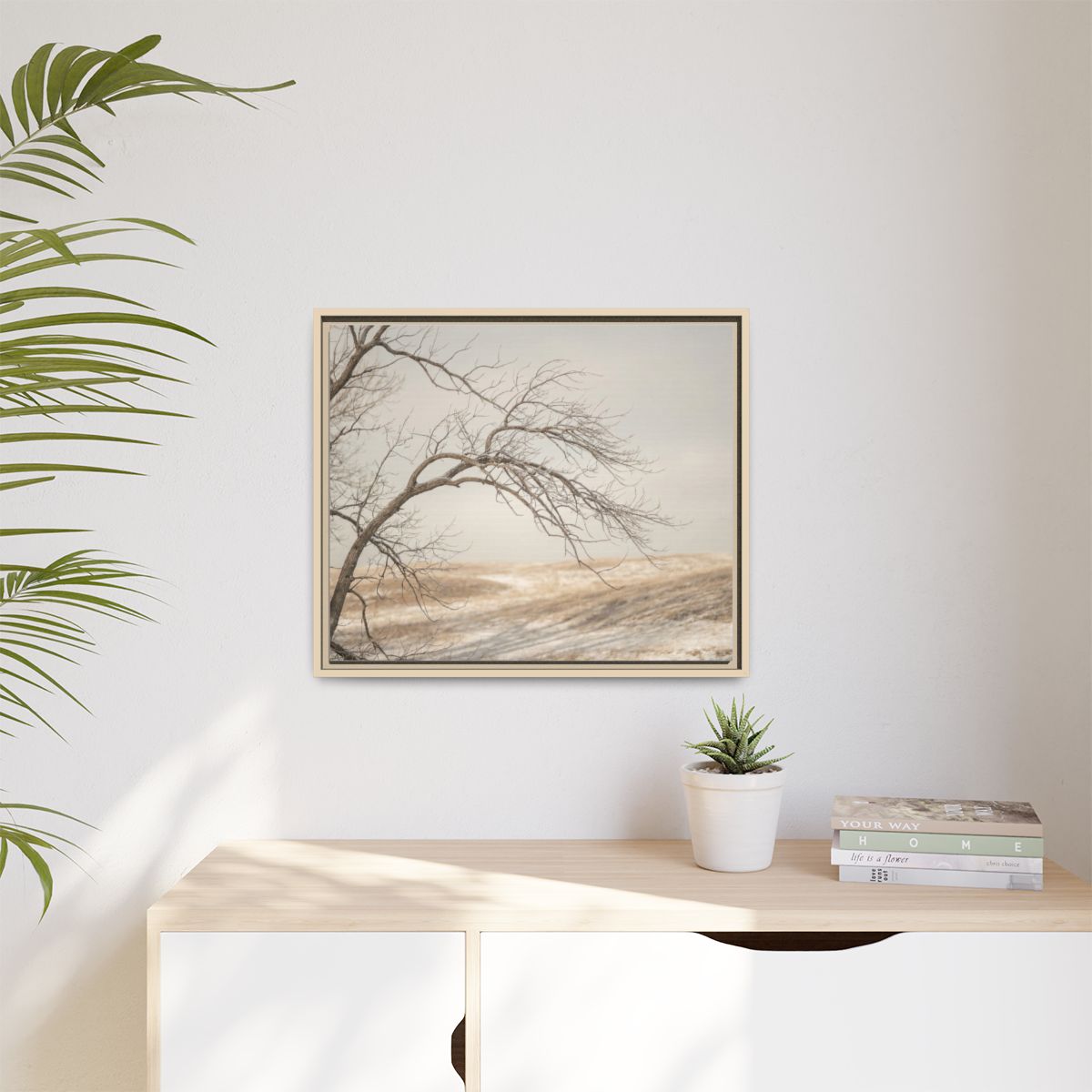 Matte Canvas, Framed - Winter Branch Solitude Landscape —......