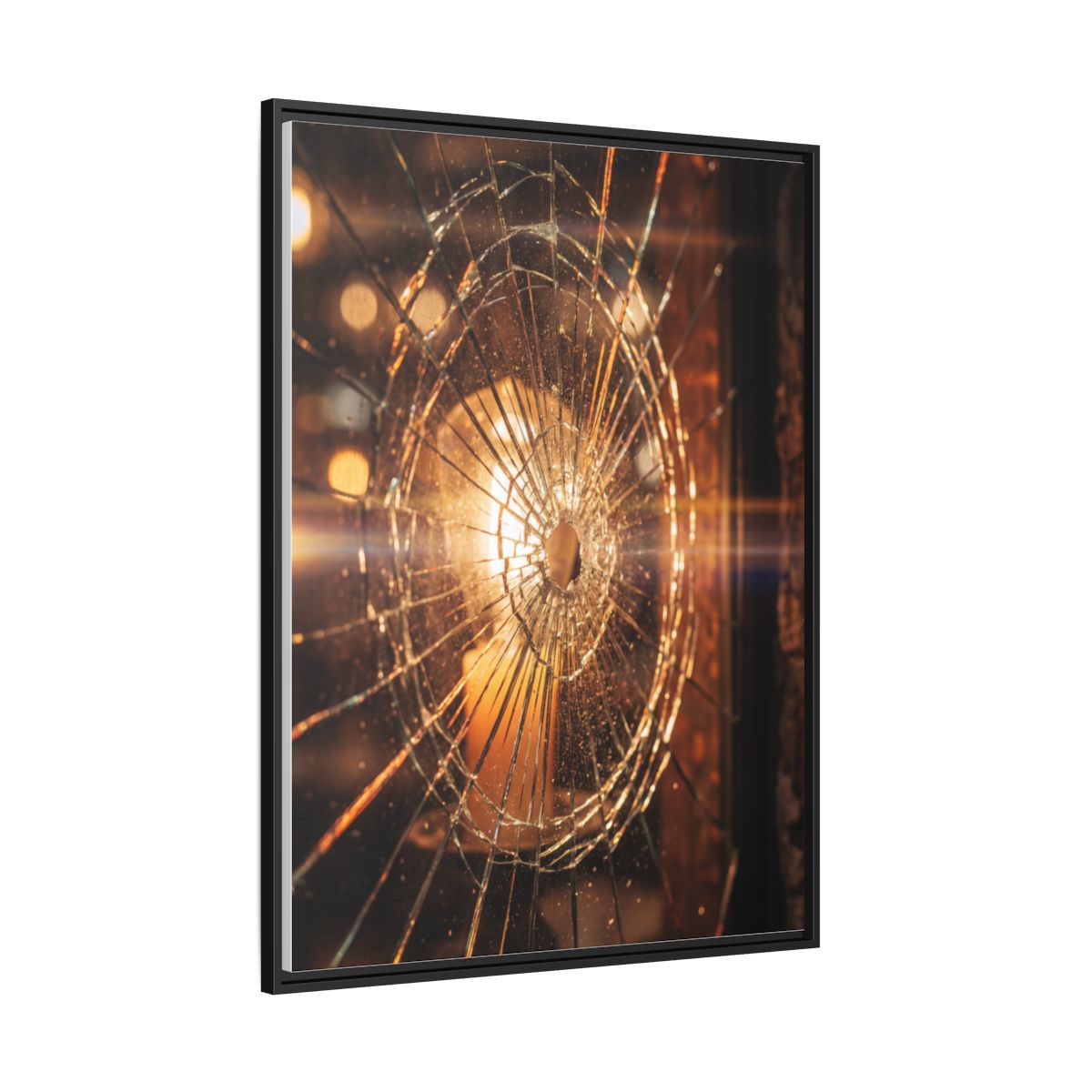 Framed Matte Canvas - Shattered Glass — Black / 1.25"