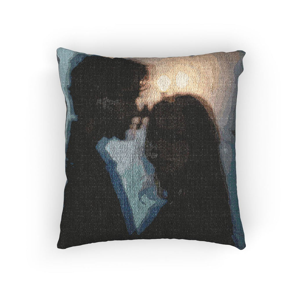 Midnight Reflections Woven Pillow - Moody Texture Cushion |...