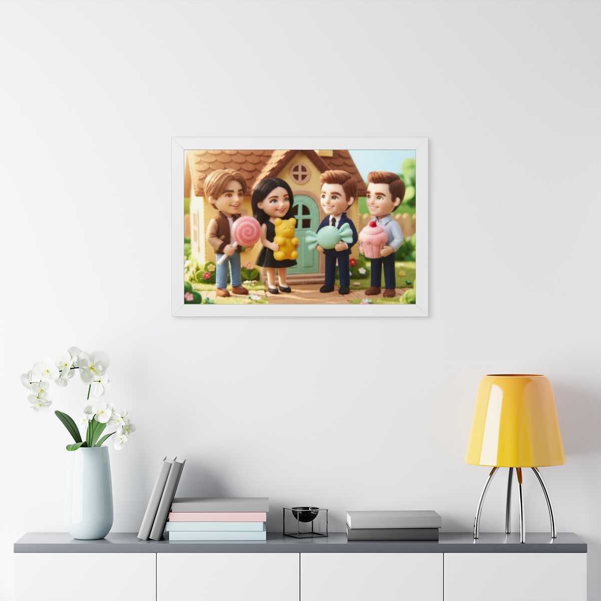 Framed Horizontal Poster - Felt Sweet Cottage — White... |...