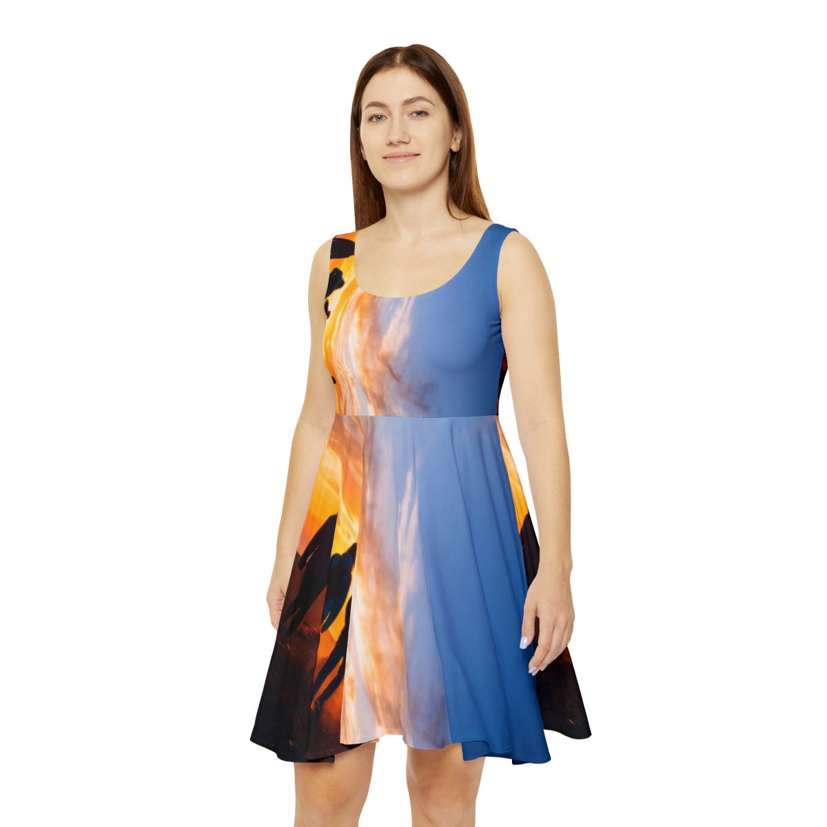 Women's Skater Dress - Sunset Horizon | Echovira Gallery