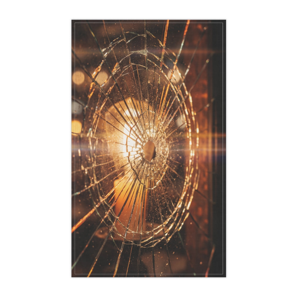 Tea Towels - Fractured Warmth - Shattered Amber Glass Art |...