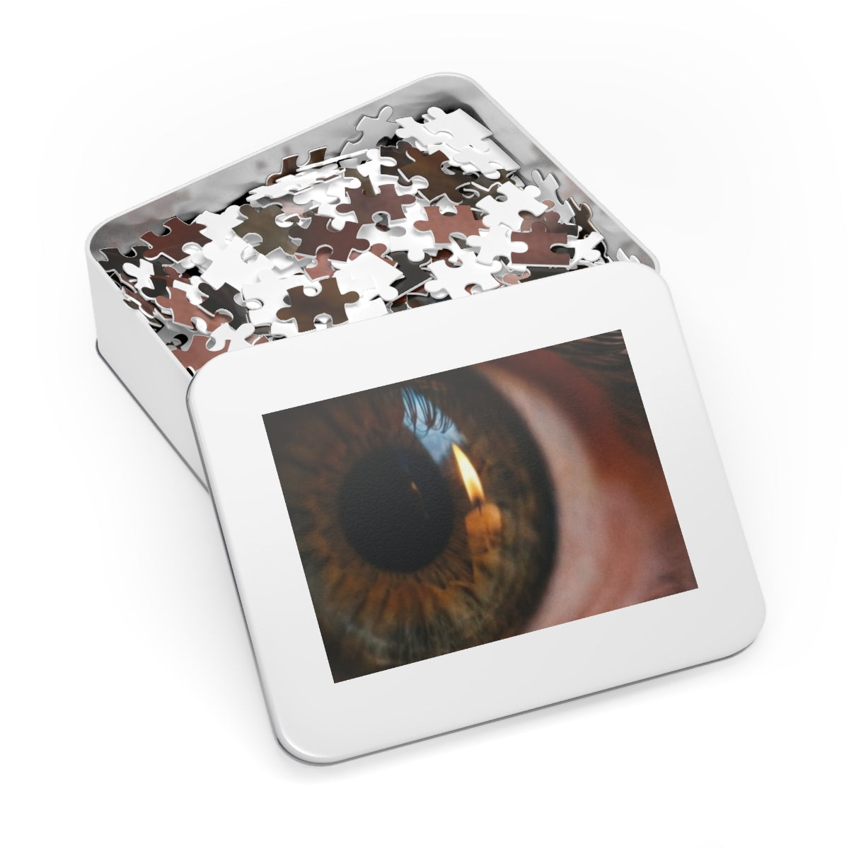 Jigsaw Puzzle with Tin - Amber Iris Reflection Fine Art... |...