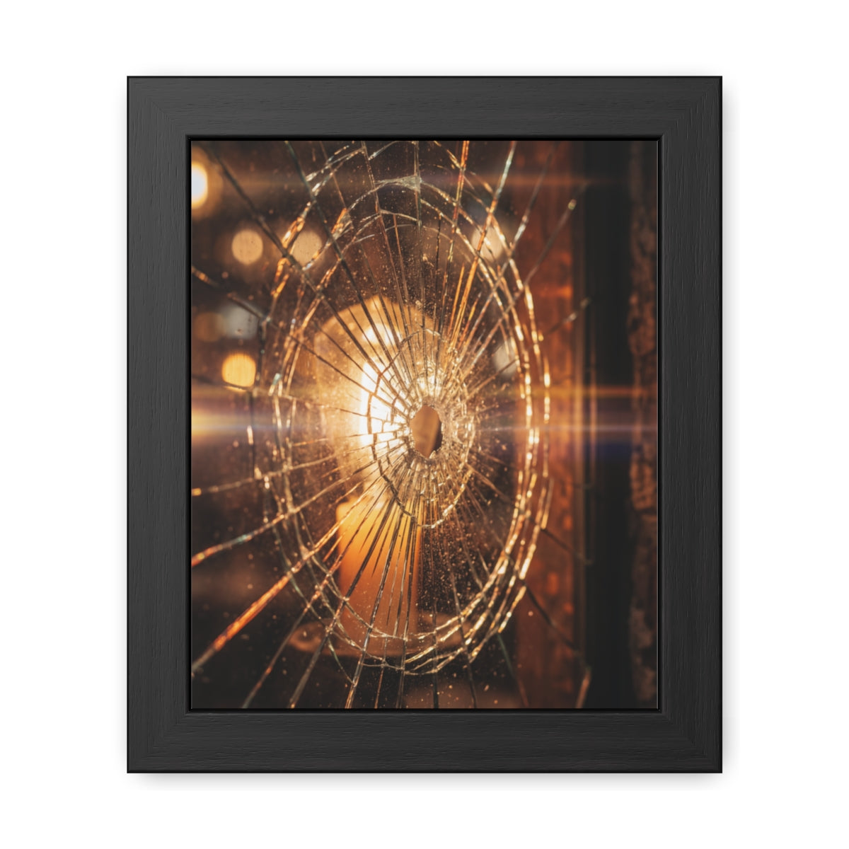 Framed Poster - Moody Fractured Glass — Portrait
