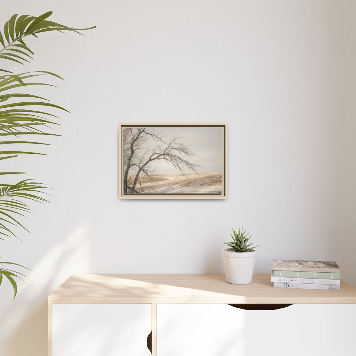 Matte Canvas, Framed - Winter Branch Solitude Landscape —......