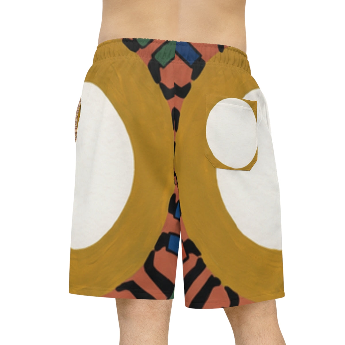 Men's Athletic Long Shorts - Unity Mandala Folk Art |...