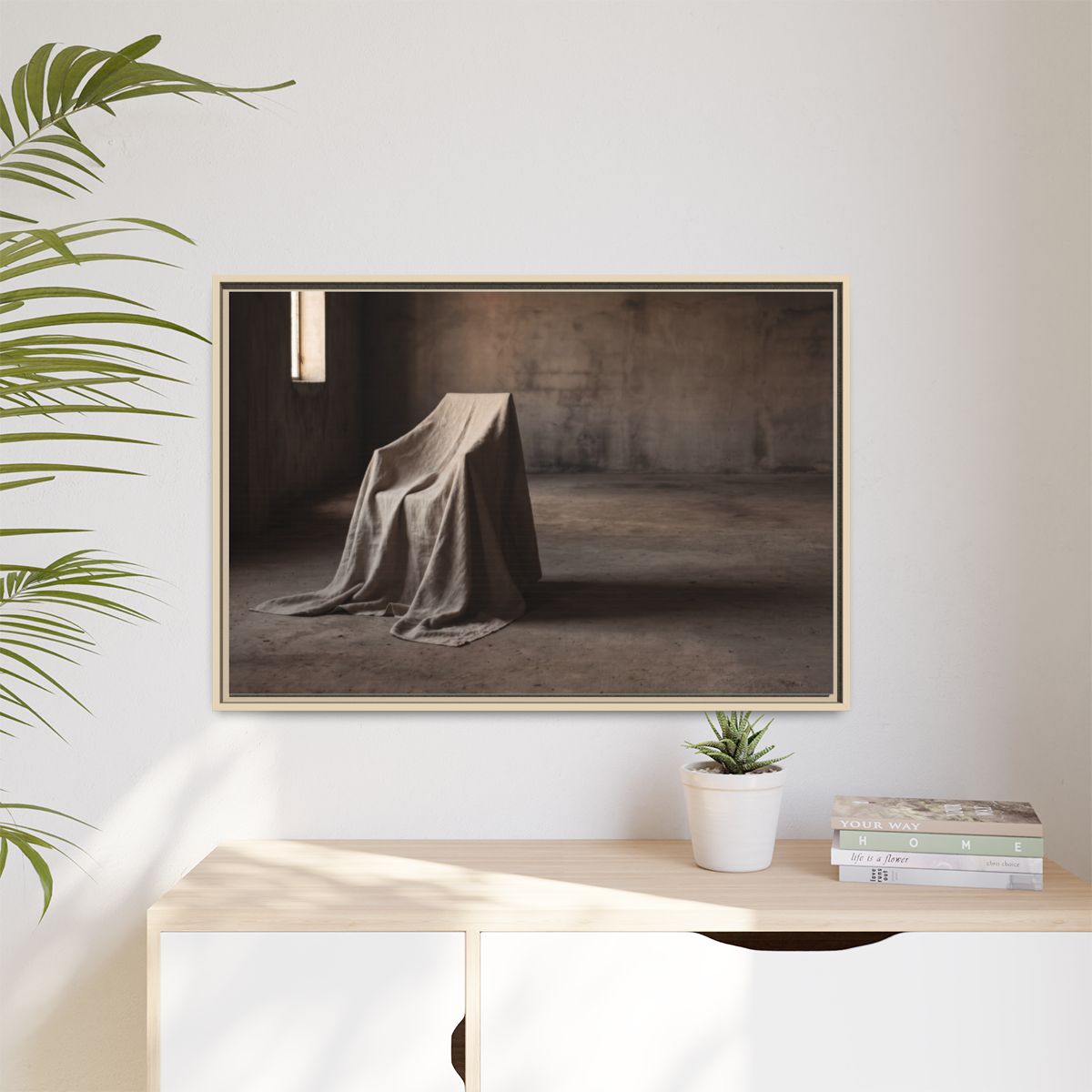 Matte Canvas, Framed - Draped Silence Still Life Art... |...