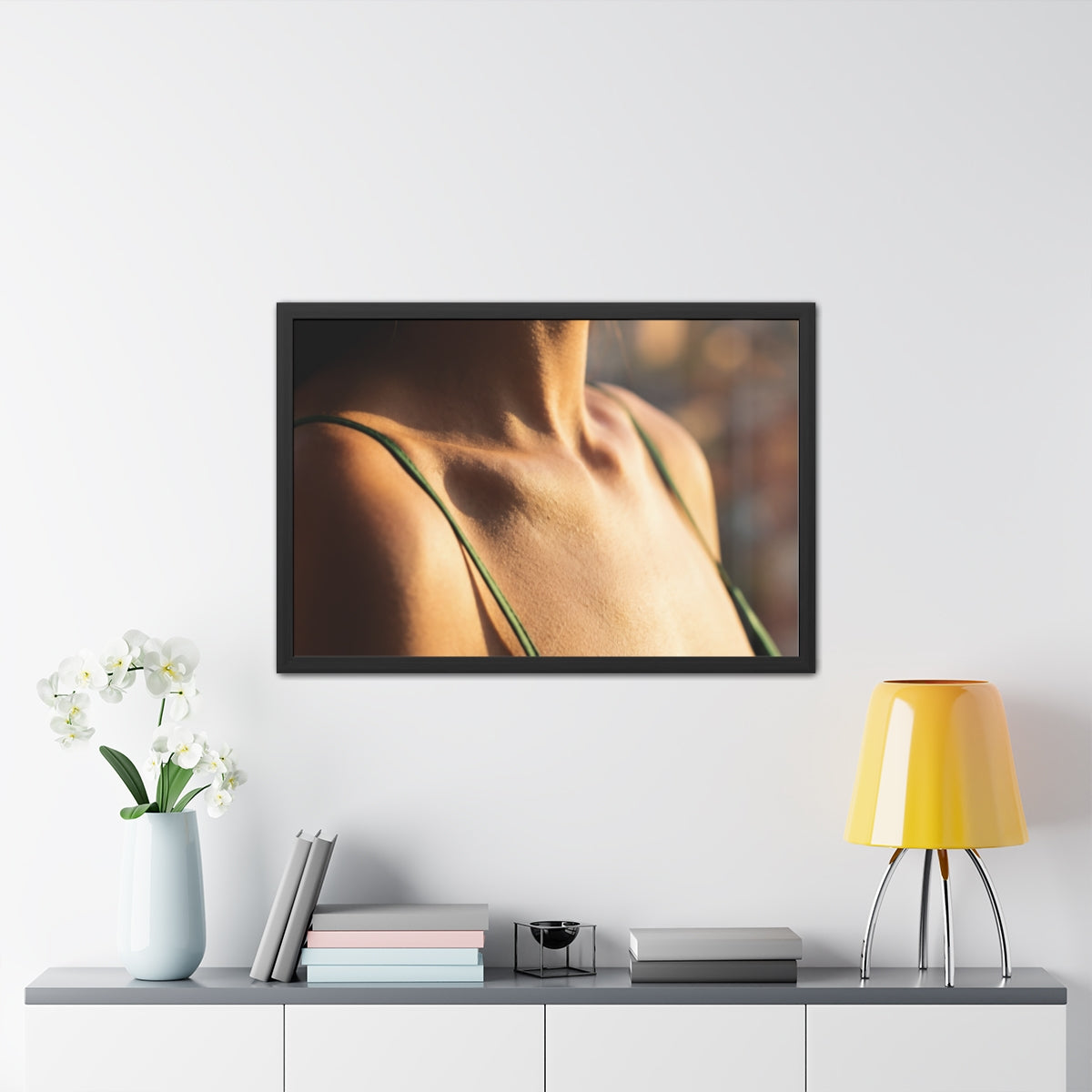 Golden Hour Framed Poster - Elegant Sunkissed Art —... |...