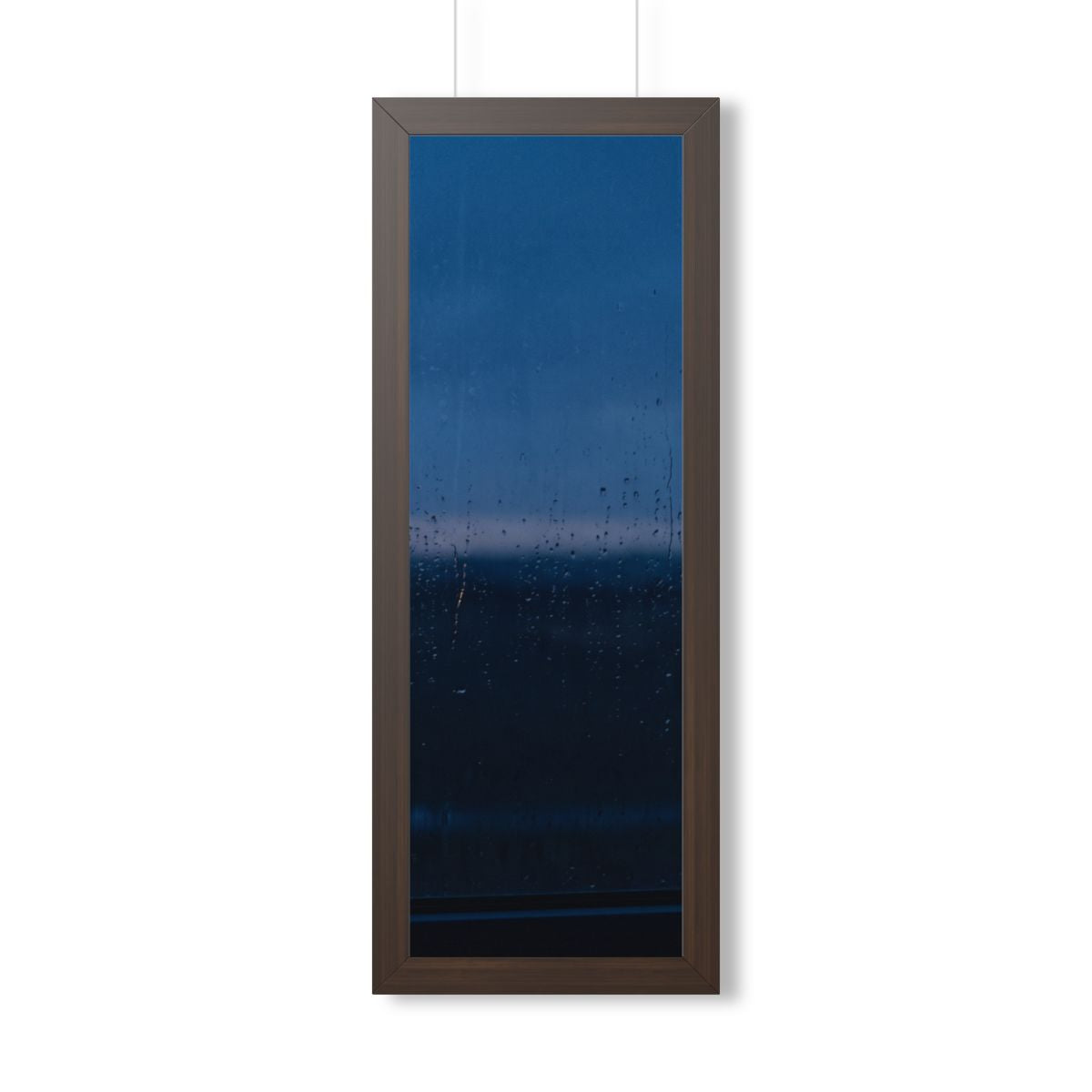 Framed Vertical Poster - Rainy Dusk Silhouette — Walnut... |...
