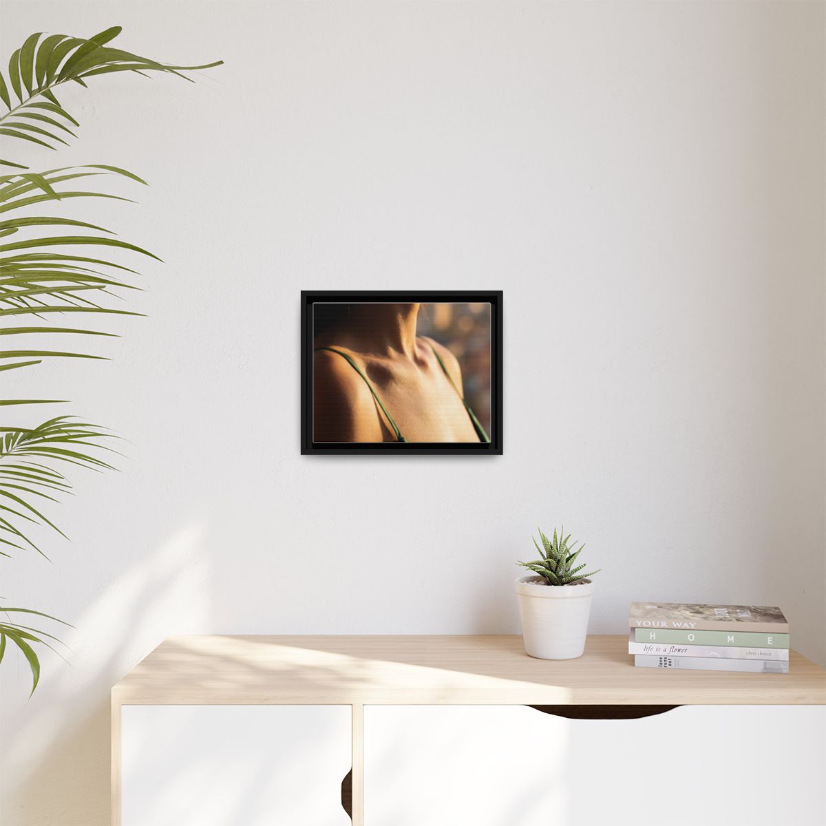 Golden Hour Matte Canvas - Framed Sunset Wall Art — Black /...