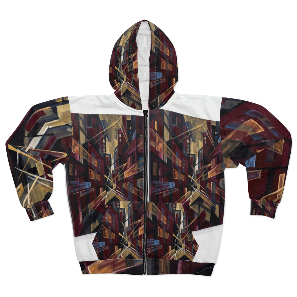 Unisex Zip Hoodie - Urban Perspective | Echovira Gallery