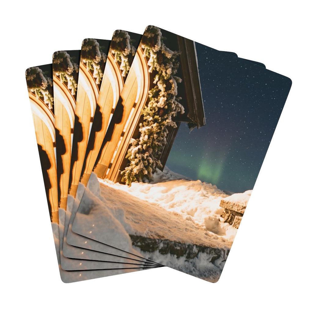 Poker Playing Cards - Starlit Winter Cabin | Echovira...