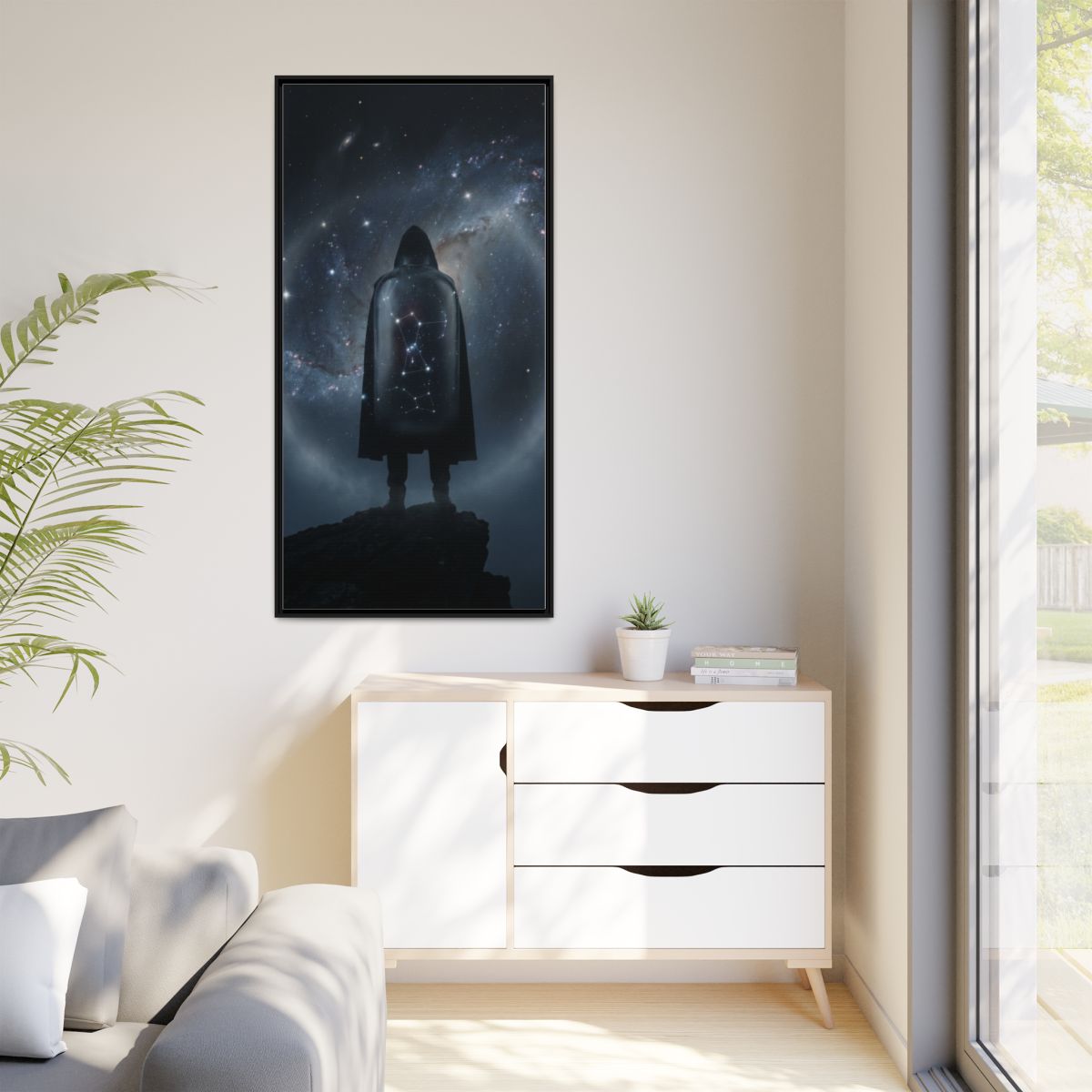 Matte Canvas, Framed - Cosmic Sentinel Orion Constellation...