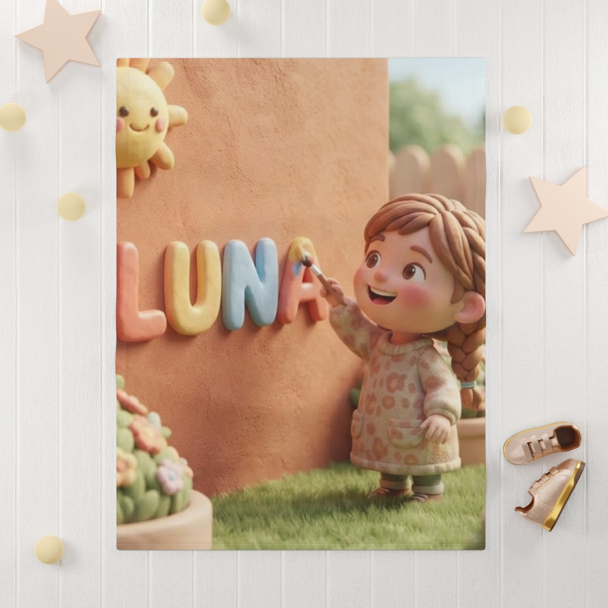 Soft Fleece Baby Blanket - Luna Sunshine | Echovira Gallery