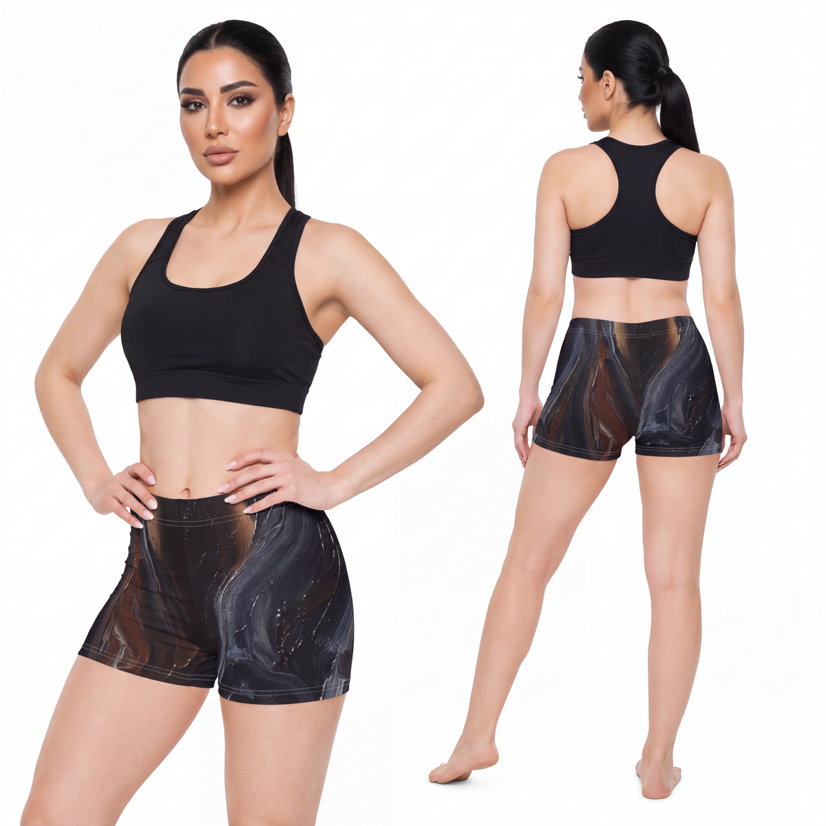 Women's Shorts - Nocturne Folds Art | Echovira Gallery